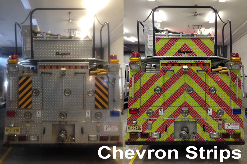 Chevron Strips Red Lime V98 NFPA 1901